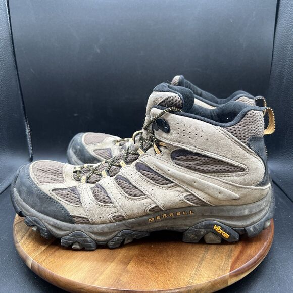 Merrell Men's Size 12 Moab 3 Mid Hiking Boots Walnut Size 8.5 Brown Shoes - Picture 1 of 8